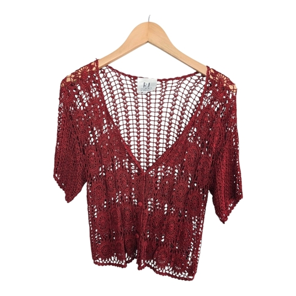 RJ Collection By Chelsea 2piece Set Maxi Dress Crochet Jacket Burnt Orange Y2k - Picture 2 of 16